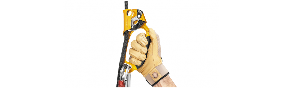 Petzl ASCENSION Handled Ascender, Black/Yellow (Right Handed)